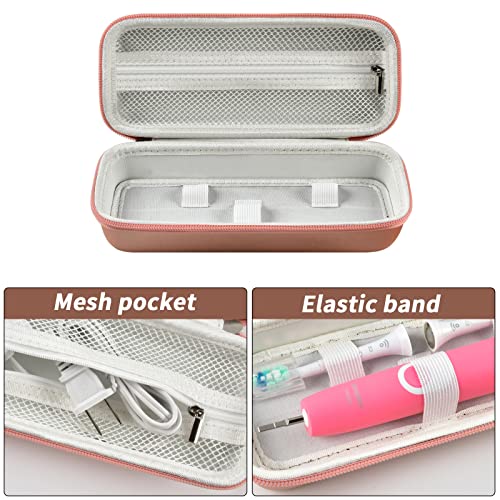 Comecase Toothbrush Travel Case for Oral-B/Sonicare - Gold, Bag Only | Mesh Pocket for Accessories, Fits for Oral-B Pro 1000 2000 3000 3500 1500, for Sonicare 4100 5100, Travel Storage - color: Gold, size: Regular Size