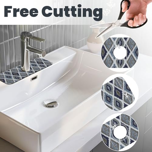 Boho Retro 15" X 5.5" Kitchen Sink Splash Guard Faucet Faucet Guard Draining Mat Sink Splash Guard Faucet Kitchen Bathroom - color: Boho Retro