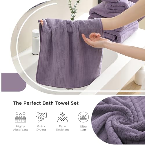 Hailea Hand Towels Set 16x31 Inches,Soft Microfibers Bathroom Towel Set 2 Pack,Highly Absorbent Quick Dry Luxury Towel Hotel Spa Gym Hand Towel Collection for Bathroom,Dark Purple - color: Purple, size: 2-Piece Hand Towel