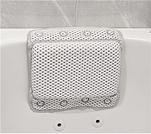 Luxurious Memory Foam Spa Bath Pillow for Tub Neck and Back Support - 8 Suction Cups, Non-Slip Design, Soft Cushion for Relaxing Soaks, by Dependable Industries (Pack of 2) - size: 12.5" x 12" (Pack of 2)