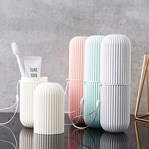 2 PCS Travel Toothbrush Case, Portable Business Trips Camping Wash Cup Holder Organizer, Unbreakable Tooth Brush Suit Organizer for Bathroom Daily Use