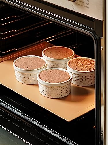 LE TAUCI Ramekins 6 oz, Ramiken for Creme Brulee, Lava Cake,Pudding, Souffle, Small Sauce Bowl,Ceramic Baking Dishes- 4 inch, Set of 4, Arctic White - color: Arctic White, size: 6 oz