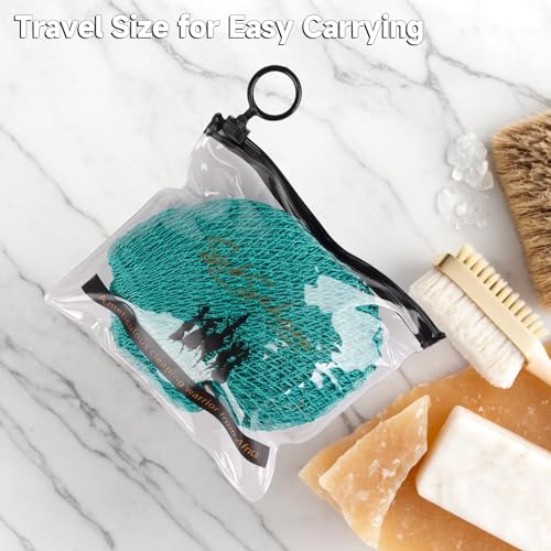 SubSahara Authentic African Net Sponge - 2 Pack Exfoliating Bath & Shower Loofah Sponge for Body & Face, Gentle Scrubber for All Skin Types, Travel, Durable (Dark Blue & Forest Green) - color: Dark Blue & Forest Green