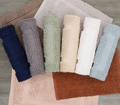 Jean Pierre New York 100% Chenille Cotton Skid Resistant Plush Bath Mat - 17"x24" Bathroom Rug - Charcoal Grey - color: Charcoal Grey, size: 1'5" x 2' (Rectangular)