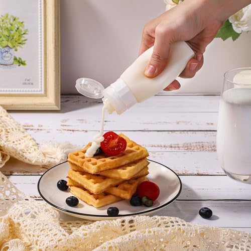 Set of 6 Leak Proof Silicone Travel Bottles Mini Sauce Dispensers Small Portable Salad Dressing Containers to Go for Lunch 3oz Squeeze Condiments Bottles Lunchbox Accessories
