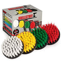 Drill Brush Attachment Power Scrubber Brush Set - 4in 4 Piece Soft, Medium and Stiff Power Scrubbing Brushes Drill Attachment – Spin Brushes for Cleaning Showers, Tubs, Bathroom, Tile, Grout, Carpet - size: 4in Diameter Brushes (4 Piece Set)