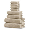 Tens Towels Pack of 8 Towels Set, 2 Extra Large Bath, 2 Hand, 4 Washcloths, 100% Cotton, Lighter Weight, Quicker to Dry, Super Absorbent, Perfect for Bathroom, Beige - color: Beige