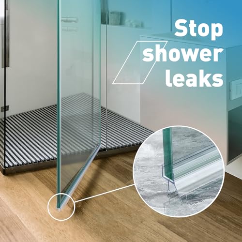 Shower Door Bottom Seal,2 PCS 3/8" X 36" Shower Door Sweep for 3/8 Inch Glass,Frameless Glass Door Seal Strip to Seal 11mm Gap,Stop Shower Leaks and Create a Water Barrier - size: For 3/8" Glass