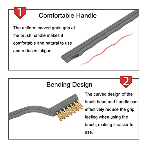 SUJAYU Brass Wire Brush Rust Remover, Small Wire Brush for Cleaning, Paint Stripper for Metal, Wood, Rustoleum Fabric Spray Paint (Brass, Steel, Nylon, 12.00) - style: Brass Steel Nylon