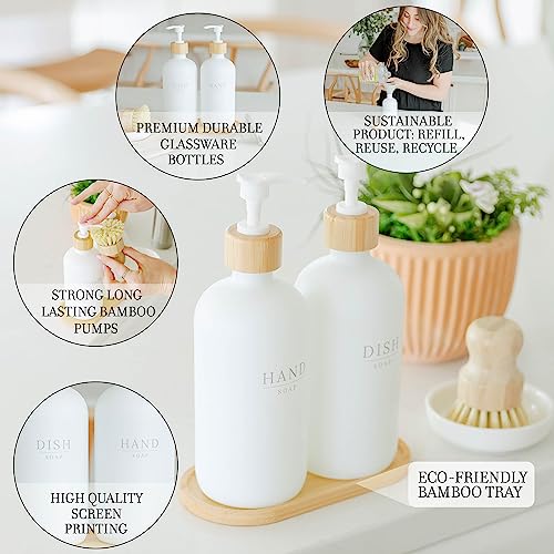 Kitchen Soap Dispenser Set White