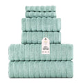 Classic Turkish Towels CTT Luxury 6 Piece Towel Set, 100% Turkish Cotton, Quick Drying, Highly Absorbent & Comfy, Includes 2 Bath Towels, 2 Hand Towels & 2 Washcloths | (Spa Green) - color: Spa Green, size: 6-Piece Towel Set