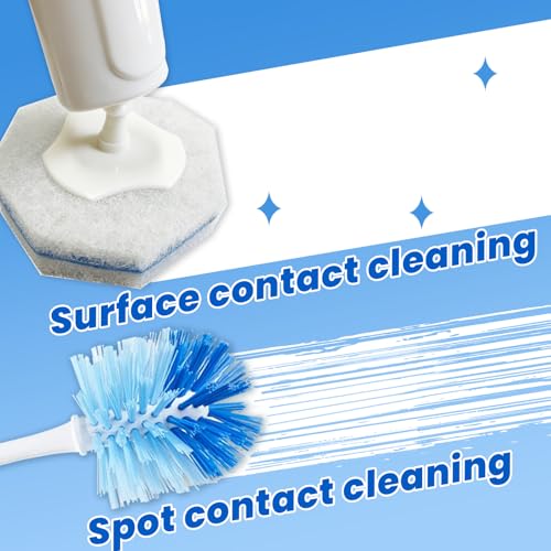 40 Disposable Toilet Brush Replacement Pads, Wall Mounted Toilet Holder Set Toilet Cleaning System Starter Kit, Toilet Stick Pads (White) - color: White