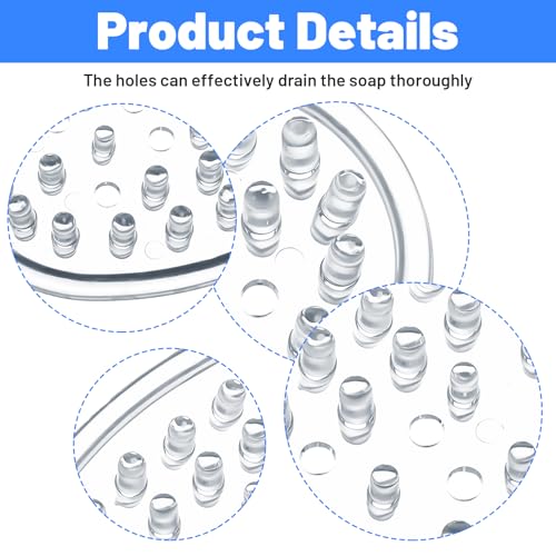 2 Pack Plastic Soap Holder, Clear Soap Dish with Drain Holes, Soaps Savers, Soaps Sponge Holder for Kitchen, Bathroom, Shower Counter