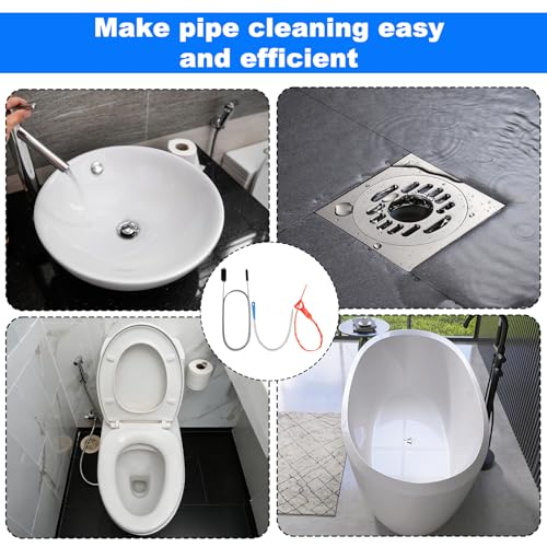 P Trap Cleaner Set,3 IN 1 P Trap Brush | Extra Long Cleaning Set with Drain Snake Remover,Wire Brush and All Bristle Brush, for Shower Kitchen Sink Bath Tub Bathroom