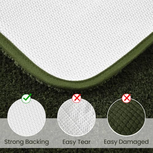 LOCHAS Bathroom Rug Set Olive Green, Soft Bath Rug Set 2 Piece Set, Toilet Mat U-Shaped 20x20 and 34x20 Bath Rugs, Quickly Dry Mats for Bathroom, Tub, Washable, Super Absorbent Floor Mat - color: Olive Green, size: 34" x 20" Plus 20" x 20" (U-Shape)