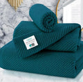VOOVA & MOVAS Towels Set for Bathroom, 100% Cotton | Quick Dry | Soft | Thick, 3 Piece Towel Set, 1 Large Bath 30" x 56", 1 Hand 18" x 28", 1 Wash Cloth 13" x 13", Bathroom Essentials, Deep Turquoise - color: Deep Turquoise, size: 3 PC Bathroom Towel Set