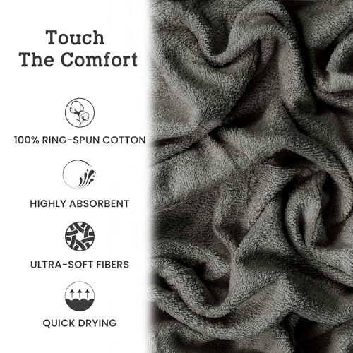 Casa Lino Face Towels & Body Wash Cloths for Showering - 100% Cotton Wash Cloths for Bathroom - Highly Absorbent & Quick Drying Washcloth Set - Cotton Washcloths 24 Pack (12" x 12") - (Silver Grey) - color: Silver