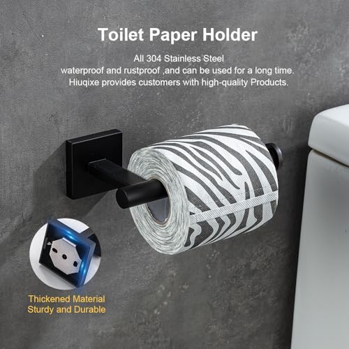 Matte Black Toilet Paper Holder Wall Mount, SUS304 Stainless Steel Bathroom Tissue Roll Holder, Heavy Duty No-Wobble Square Design, Fingerprint Resistant, Hardware Included - color: Matte Black