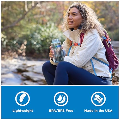 Nalgene 32 oz Wide Mouth Water Bottle | BPA-Free, Durable & Leak Proof, Lightweight Bottle for Hiking & Gym, Work & Travel - color: Clear, size: 32 Ounces