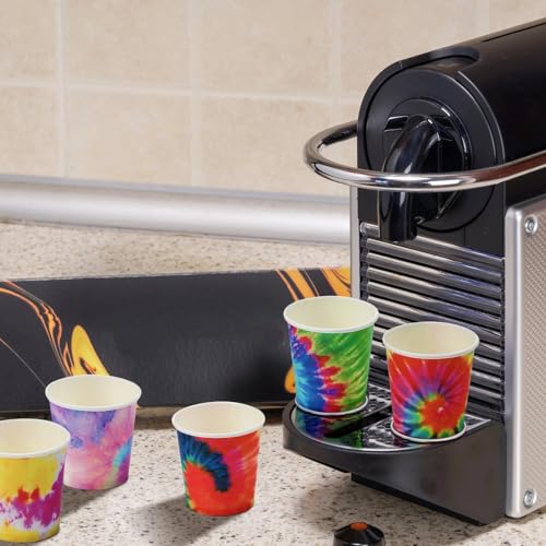 Tiamon 500 Pack 2 oz Paper Cups, Mini Mouthwash Disposable Bathroom Small Paper Drinking Espresso Cups for Home Office Travel Picnic Party Supplies(Tie Dye) - style: Tie Dye