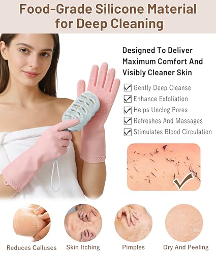3 Pack Silicone Body Scrubber Set Include Silicone Bath Sponge Brush + Body Scrubber Pad + Gentle Exfoliating Glove, Quick-Dry & Hygienic, Long-Lasting and Easy to Clean, Ideal for Women, Men