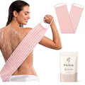 Yiclick Dual-Textured Exfoliating Washcloth Towel - Back Scrubber for Use in Shower Bath, Exfoliating Body Scrubber Exfoliator, Japanese Exfoliate Loofah Lufa Sponge Wash Cloth for Women Men - color: Pink