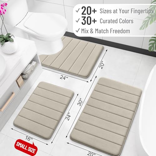 OLANLY Memory Foam Toilet Rugs U Shaped 24x20, Super Soft Absorbent Contour Bath Rugs, Quick Dry, Machine Washable Toilet Mat, Bathmat Floor Carpet, Bathroom Home Decor Accessories, Warm Taupe - color: Warm Taupe, size: 24" X 20" Contour Rug