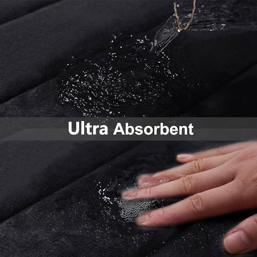 Buganda Memory Foam Bath Mat, 44" x 32", Ultra Soft Bathroom Rugs, Water Absorbent and Machine Washable Bath Rug for Bathroom, Shower, and Tub, Black - color: Black, size: 44" X 32"