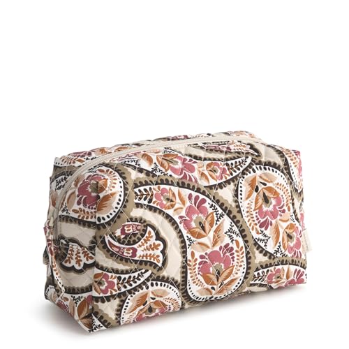 Vera Bradley Premium Cotton Large Cosmetic Makeup Bag - color: Blooming Paisley