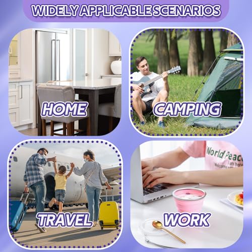 Toothbrush Travel Case, Travel Toothbrush Silicone Collapsible Toothbrush Cup, Travel Toothbrush Set Suitable for Business Camping Travel or Daily Use (Purple) - color: Purple