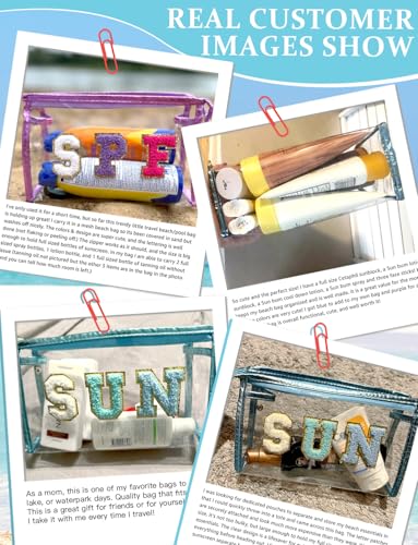 COSHAYSOO Sunscreen Bag Clear Makeup Toiletry Pouch Beach Vacation Essentials for Women Teen Girls Trip Gifts Summer Pool Travel Must Have Accessories Waterproof Stuff - color: Black-SUN