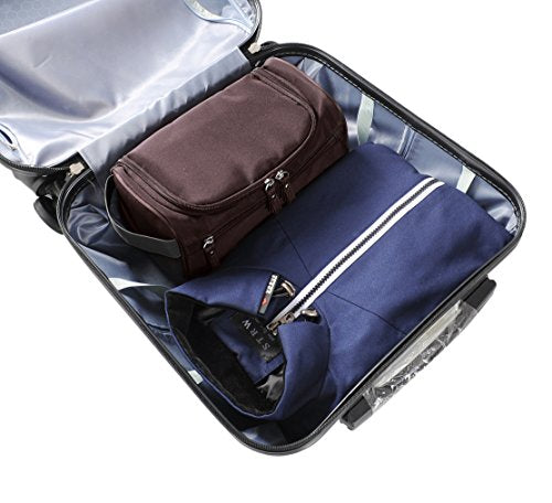 Vercord Mens Toiletry Bag Wash Travel Small Shaving Dop Kit Shower Bathroom Ditty Hygiene Bag Coffee - color: Coffee