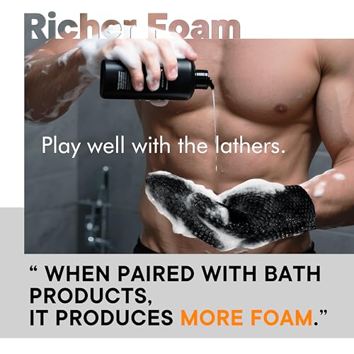 Bath Mitt - Exfoliating Glove, Honeycomb Body Scrubber,Massage Body Scrub Gloves for Home Spa,Mitt Sponges for Cleaning Body,Deep and Gentle,Fast foaming (Black(Standard,Large Size)) - style: BLACK