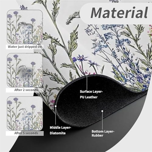 Faucet Fast Absorbent Pad - Colorful Wildflower Drying Pad, Suitable For Kitchen, Bathroom, Island And Other Scenes - color: Colorful wildflower