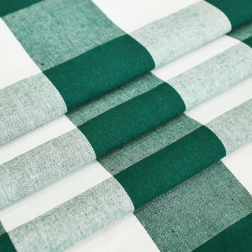 3 Pieces Tier Curtains and Valance Set Buffalo Check Kitchen Tiers Plaid Gingham Rod Pocket Classic Short Small Cafe Curtains Country Farmhouse Cafe Bathroom 54"x18"/27"x24" Dark Green & White - color: Plaids Dark Green&white, size: 27"W x 24"L (Pack of 3