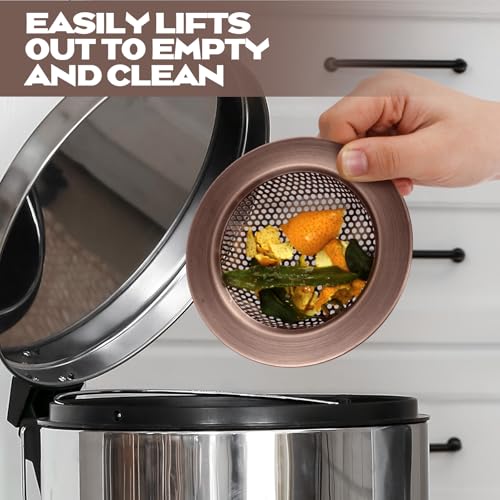 Retisee 2 Pcs Sink Strainer Stainless Steel Kitchen Sink Drain Strainer Basket Cover Mesh Hair Food Catcher, Large Wide Rim of 4.4 Diameter(Red Bronze) - color: Red Bronze