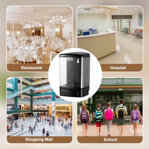 Hushee 4 Pcs Plastic Wall Mounted Soap Dispenser Commercial Manual Soap Containers Wall Dispenser for Kitchen Shower Hotel Liquid Shampoo Gel Chamber(33.8 oz 1000 ml,Clear) - color: Clear, size: 33.8 oz 1000 ml
