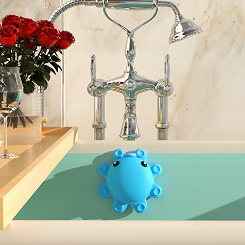 Bathtub Overflow Drain Cover Tub - Silicone Bathroom Overflow Drain Cover, Bath Tub Overflow Cover, Bathroom Spa Accessories, Adds Inches of Water for Deeper&Warmer Bath，Blue - color: Blue
