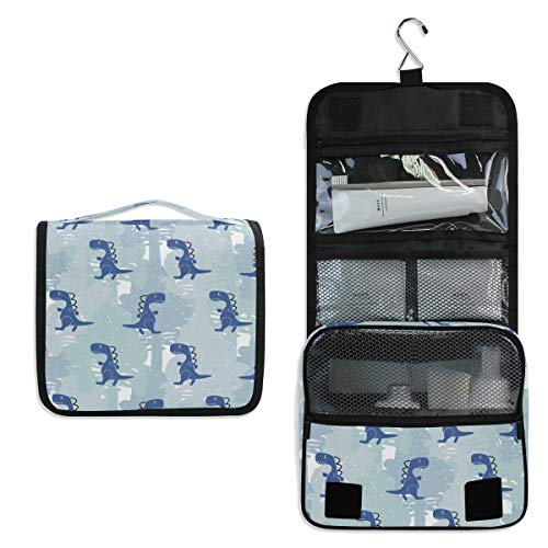 senya Hanging Travel Toiletry Bag Kit Makeup Case Cosmetics Organizer for Men Women - color: Dinosaur Blue Boy