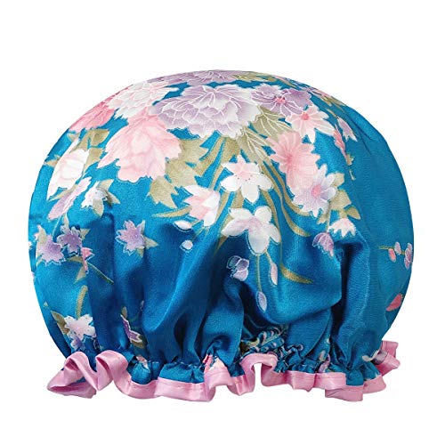 allydrew Wild Side Reusable Women's Waterproof Shower Caps for Long Hair, Carnations - color: Carnations