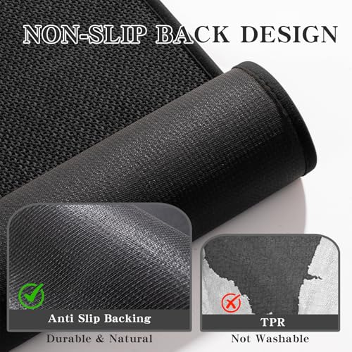 chakme Bathroom Rugs Mat 24x17, Ultra Thin Non Slip Bath Mat Small Quick Dry Absorbent Bath Mat for Bathroom Floor, (Black, 24"x17") - color: Black, size: 1'5" x 2' (Rectangular)