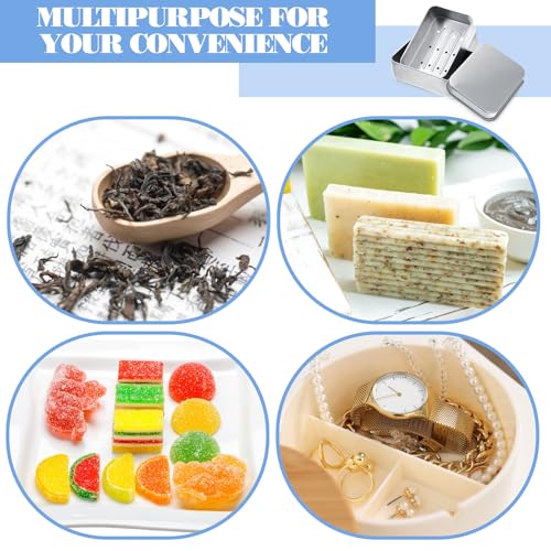 Piriuuo Travel Soap Container, Bar Soap Case Metal Bar Soaps Holder Portable Travel Soaps Box Leak Proof Soap Dish with Lid Aluminum Tin Jar Containers for Camping Travel Home Bathroom Storage