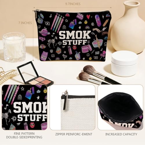 Funny Smoking Accessory Makeup Bag Travel for Women, Smok Stuff Canvas Cosmetic Makeup Pouches with Zipper Travel Makeup Cosmetic Bags, Toiletry Organizer Pouch Christmas Birthday Gifts - color: Multicolor 0001