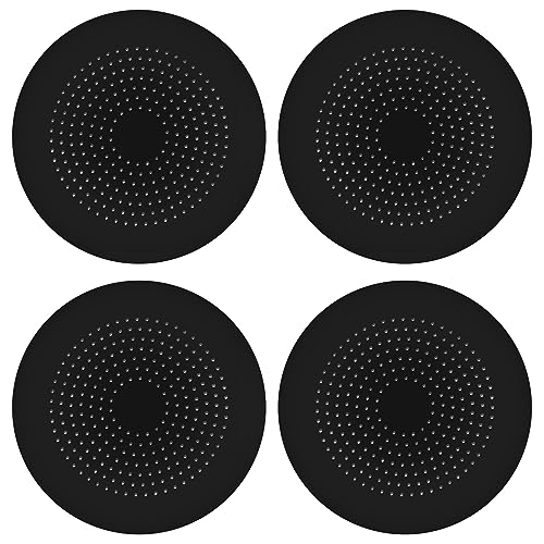 4-Pack Drain Hair Catcher Durable Silicone Hair Stopper Shower Drain Covers Easy to Install and Clean Suit for Bathroom Bathtub and Kitchen (New Black 4Pack) - color: New Black 4pack