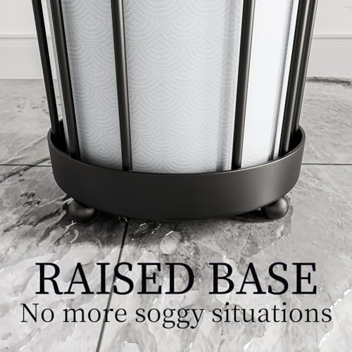 Epicano Toilet Paper Holder Stand, Freestanding Toilet Tissue Organizer, Minimalistic Storage Solution, Holds Mega Rolls-Modern Black - color: Trending Black