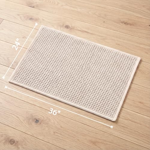 Bathroom Rugs Non Slip Washable, Super Absorbent Thin Bath Mat for Small Quick Dry Low Pile Bathroom Rug, (Khaki, 36″x24″) - color: Khaki, size: 2' x 3' (36″x24″)