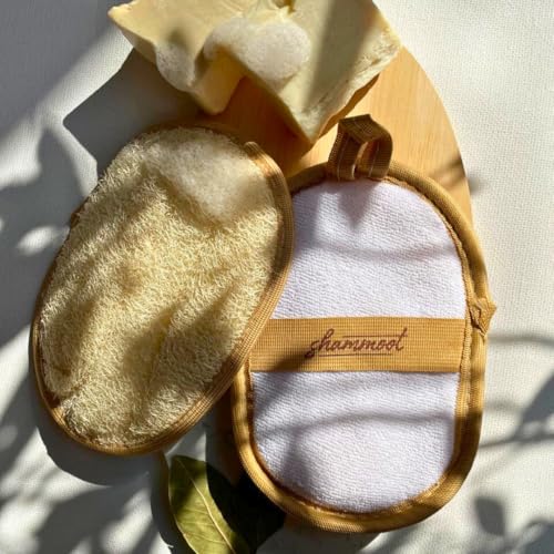 Natural Loofah Exfoliating Body Scrubber – Jordanian Natural Loofah Sponge Exfoliates Face & Body for Healthier Skin – 2-Sided Lufas for Men & Women – Body Wash Scrubber (Pack of 1) - size: 1 Count (Pack of 1)