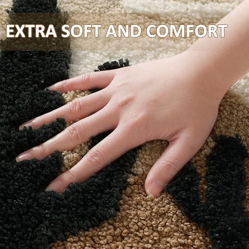 Desert Cactus Toilet Mat, U-Shaped Non-Slip Bath Rug with Soft Absorbent Microfiber, Beige Brown Bathroom Floor Mat for Toilet Base, Machine Washable Bathroom Decor 22x20 Inch - color: Toilet Brown