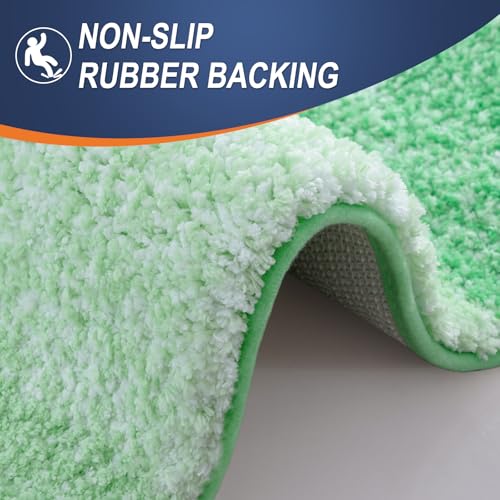 OLANLY Small Bathroom Rugs Mat 24x16, Extra Soft Absorbent Microfiber Bath Rugs, Rubber Backing, Quick Dry, Machine Washable Bath Mats for Bathroom Floor, Tub and Shower, Home Decor Accessories, Green - color: Green, size: 24" X 16"