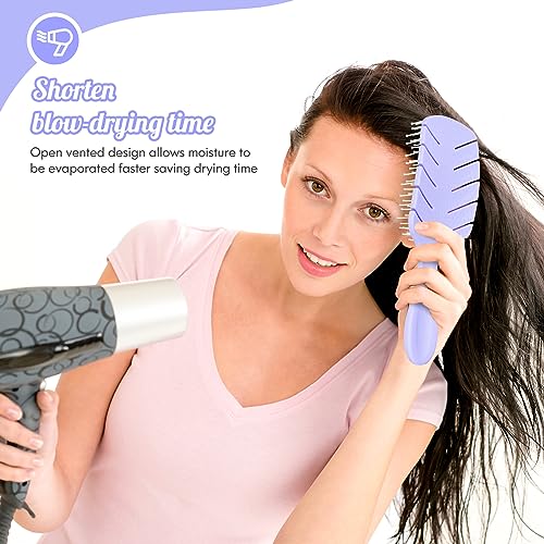 Hair Brush, Vented Paddle Detangle Brush, Purple | Faster Blow Drying, Soft Flexible Bristles, For Women Curly Thick Wet Hair, Detangling Styling - color: Large-Purple